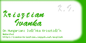 krisztian ivanka business card